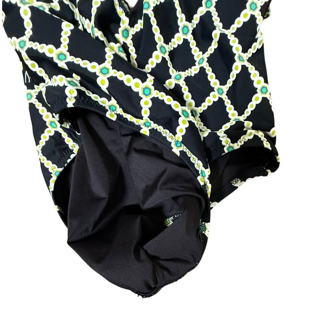 Trina Turk Geometric Print One-Piece Swimsuit W/ Cutout Size 6 Resort Beach - Picture 7 of 11